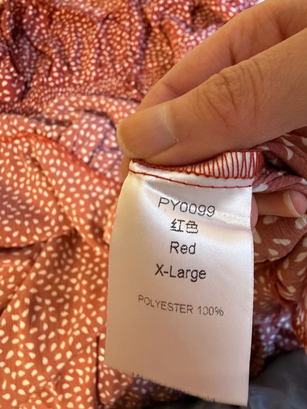 Romantic Rust Red Ruffle Mini Dress Size XL - Picture 4 of 4